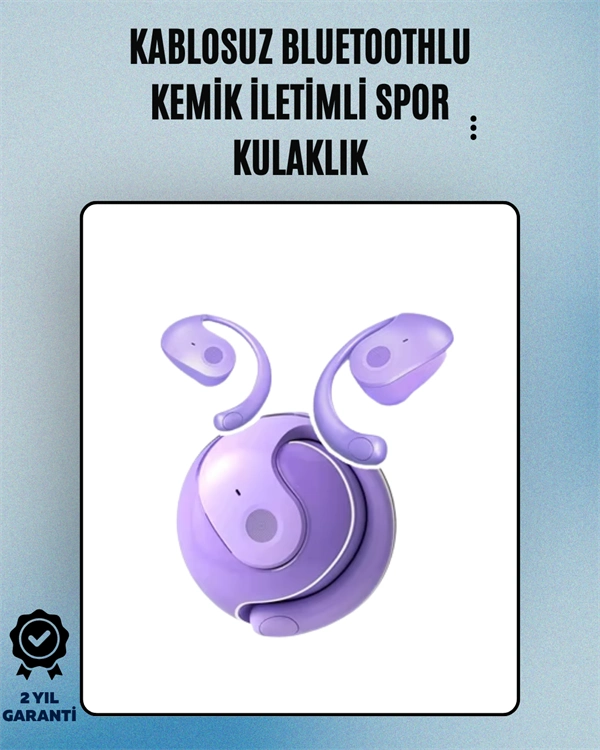 Bluetooth 5.3 Kemik İletimli Spor Kulaklık 6 Saat Pil Ömrü IPX4 Suya Dayanıklı