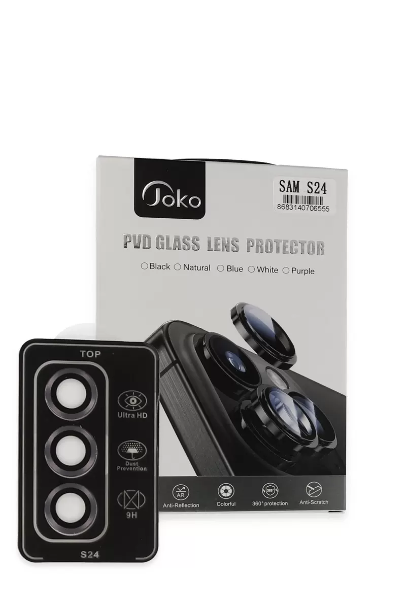 Joko Samsung Galaxy S24 Uyumlu PVD Metal Kamera Lens - Derin Mor