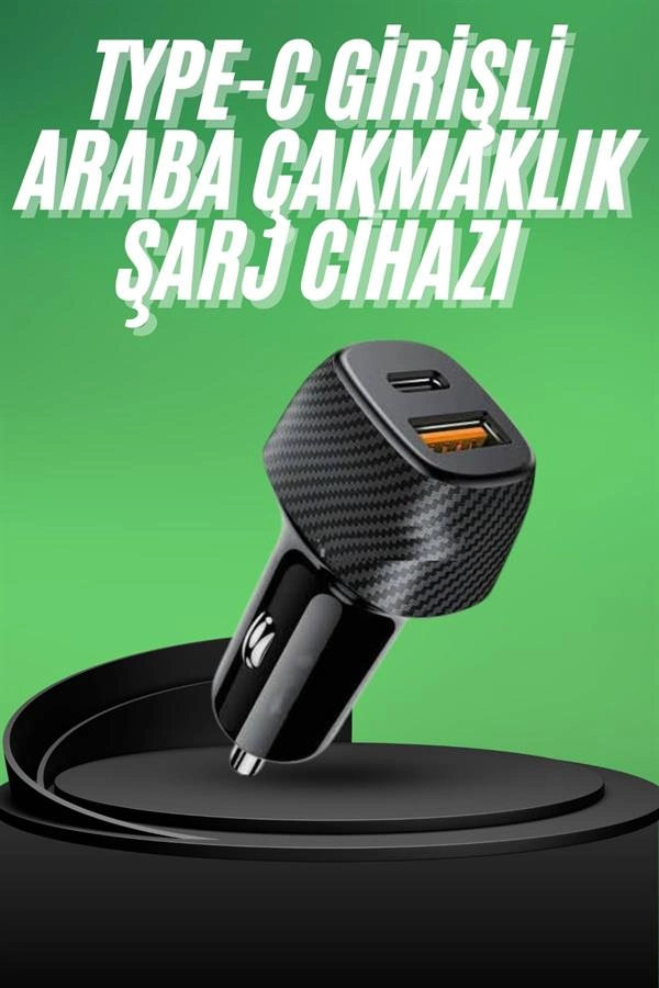 Hızlı Şarj Özellikli Type-C Araba Çakmaklık 38W