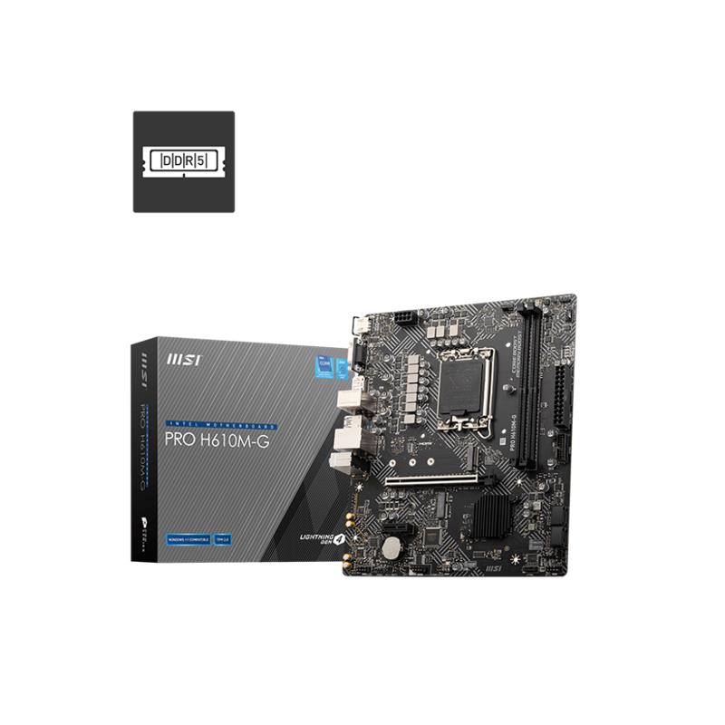 PRO H610M-G DDR5 5600MHZ 1XVGA 1XHDMI 1XDP 1XM.2 USB 3.2 MATX 1700P (12./ 13. VE 14. NESİL İŞLEMCİ UYUMLU)