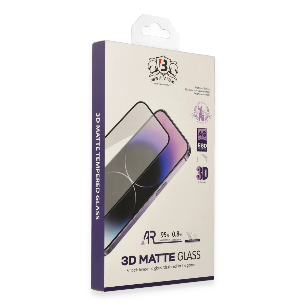 Apple iPhone 14 Pro Max Bilvis 3D Mat Cam Ekran Koruyucu