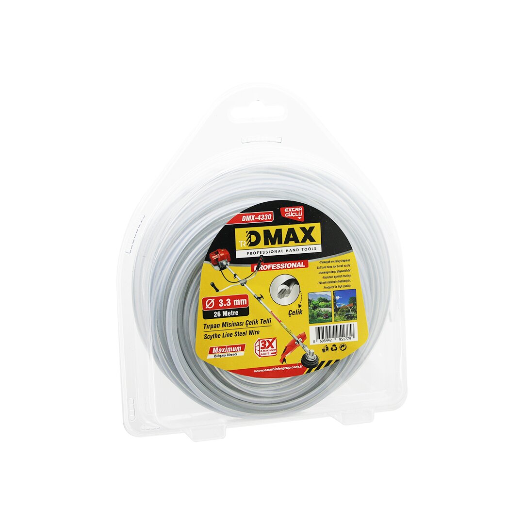 Çelik Telli Yuvarlak 3.3MM X 26MT Çim Biçme Tırpan Misinası