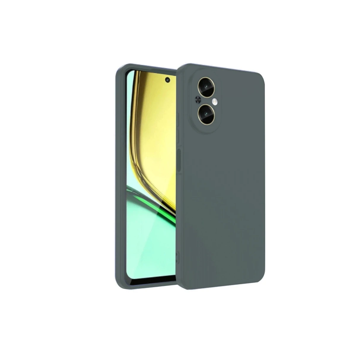 Realme 12 Lite Kılıf First Silikon - Koyu Yeşil