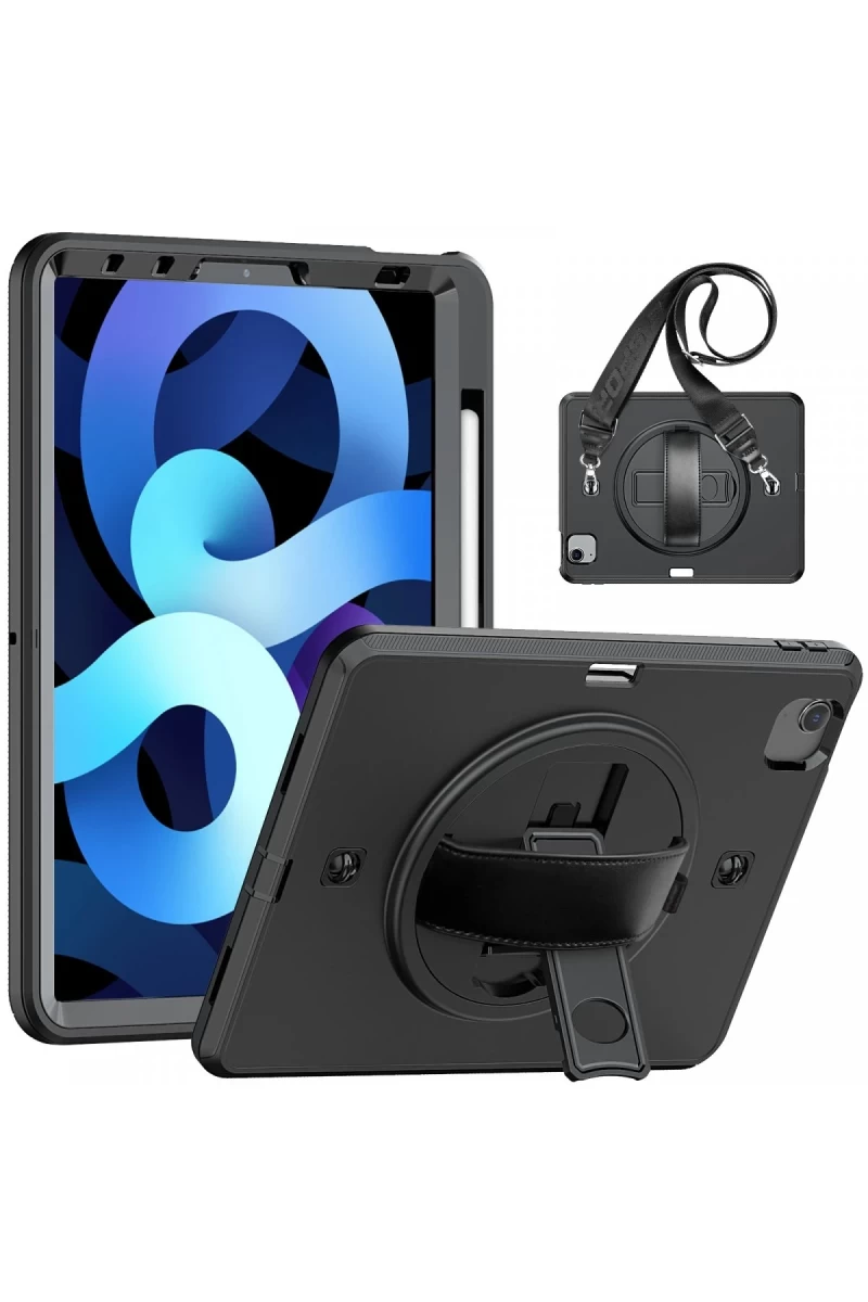 Apple iPad Pro 11 (2020) Kılıf Strap-C Otterbox Tablet Kapak - Siyah