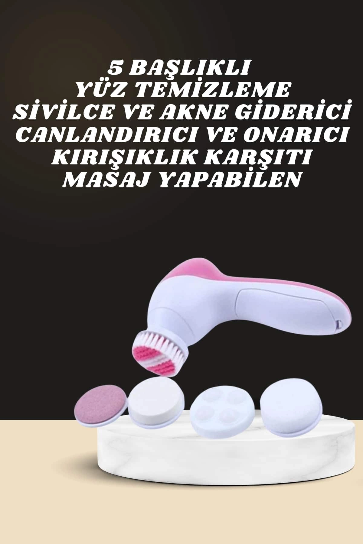 5 Başlıklı Yüz Temizleme Aleti Seti - Cilt Bakım Seti