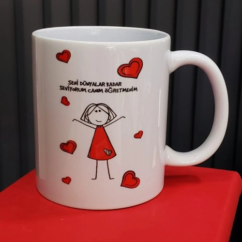 Özel Tasarım Kupa Bardak 8 cm x 10 cm Öğretmenler Günü Hediyesi
