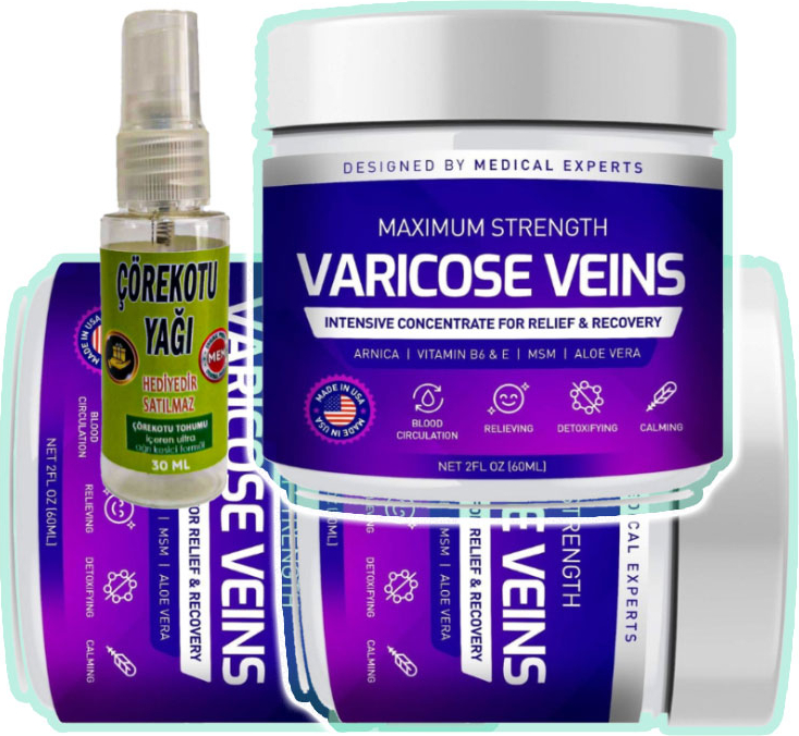 Varicose Veins Purple 3 Adet Bacak Bakım Kremi 100 ml + Çörek Otu Yağı Yağı 30 ml