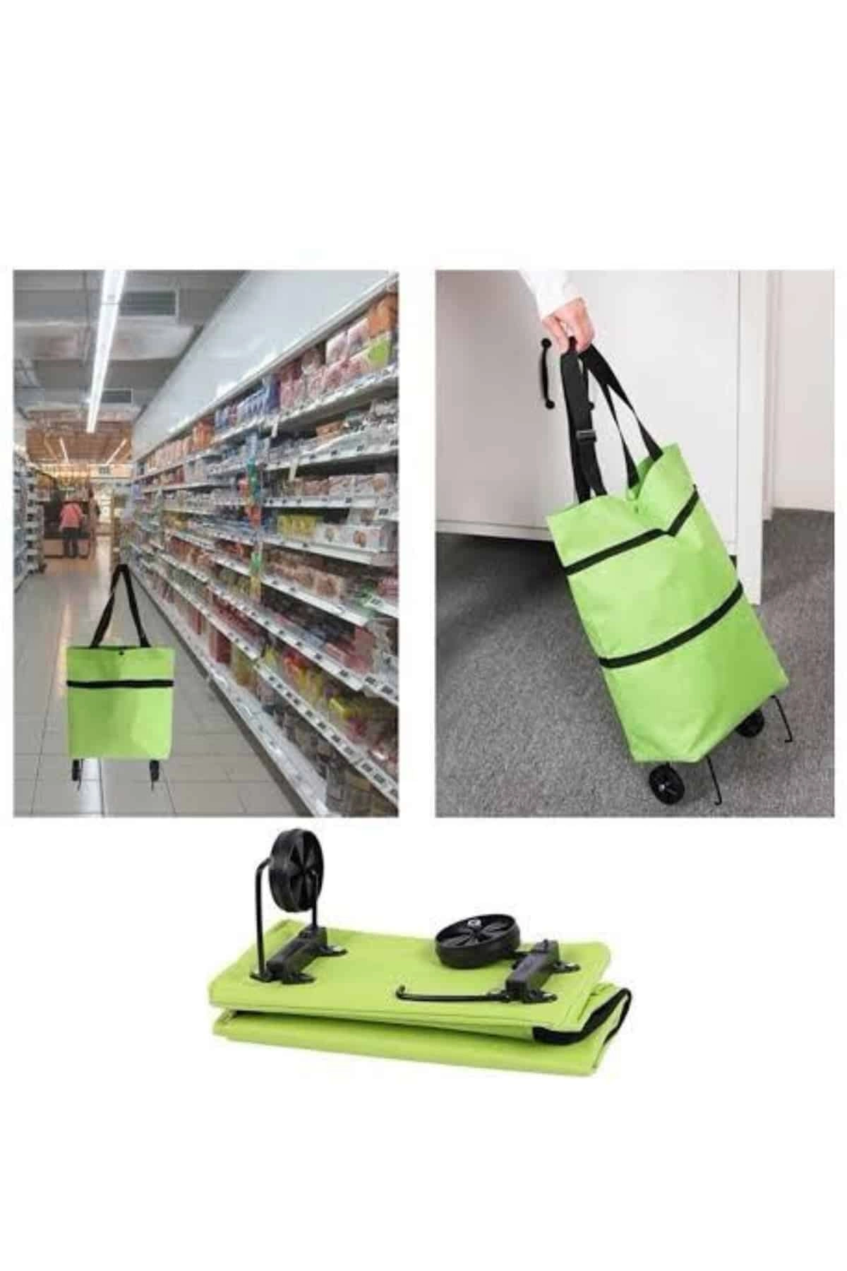 Tekerlekli Katlanabilir Alışveriş Arabası 75 cm Yükseklik