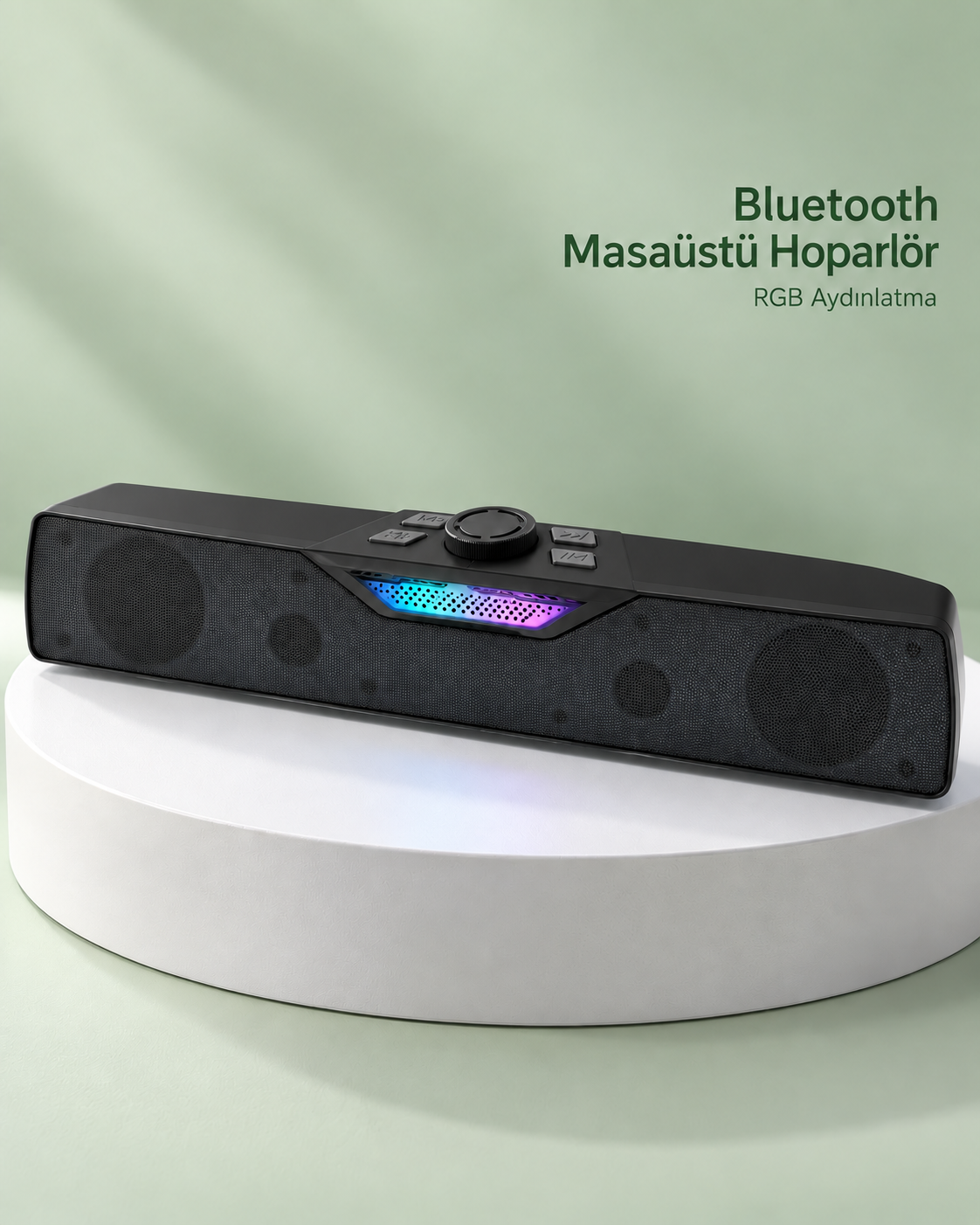 Kablosuz Müzik Dinleme Bluetooth Hoparlör RGB Aydınlatmalı Siyah