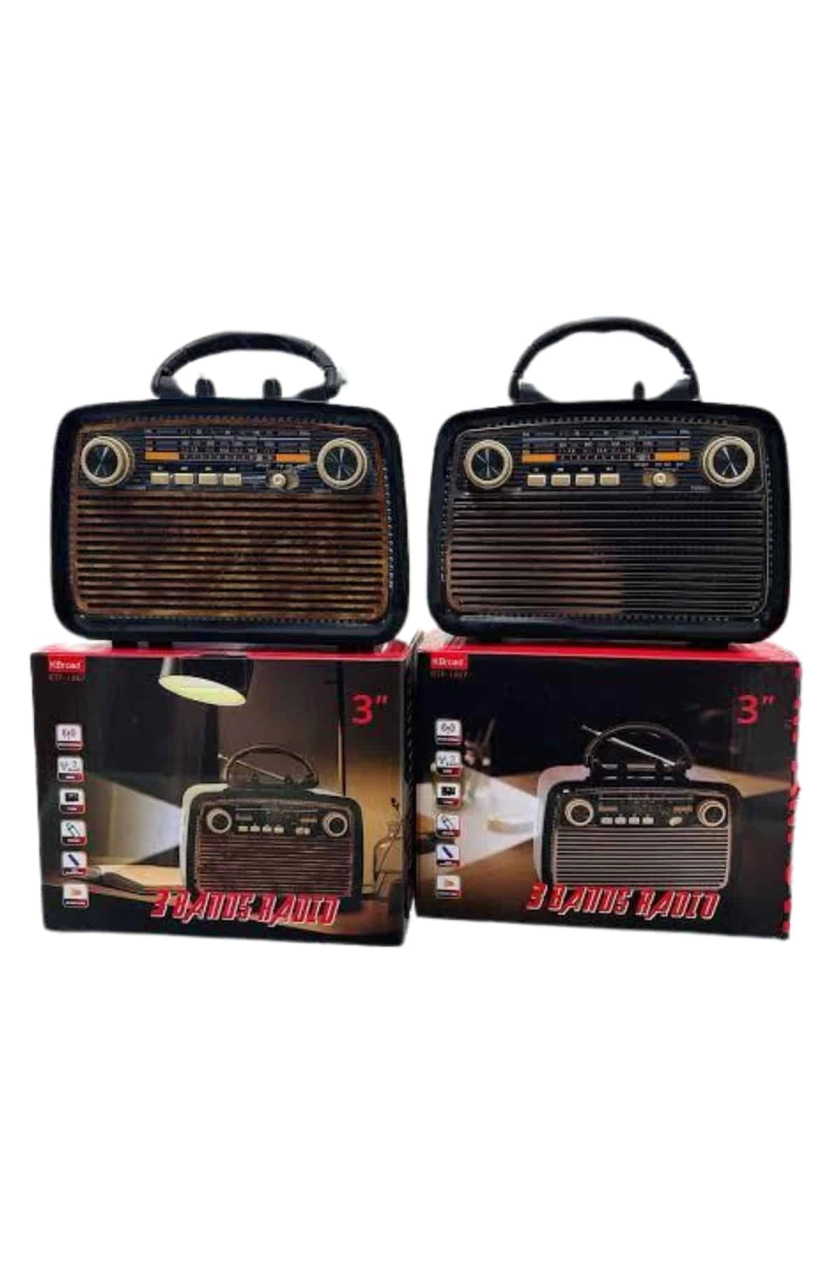 Taşınabilir Bluetooth Radyo 20x15x10 cm Ahşap Görünümlü