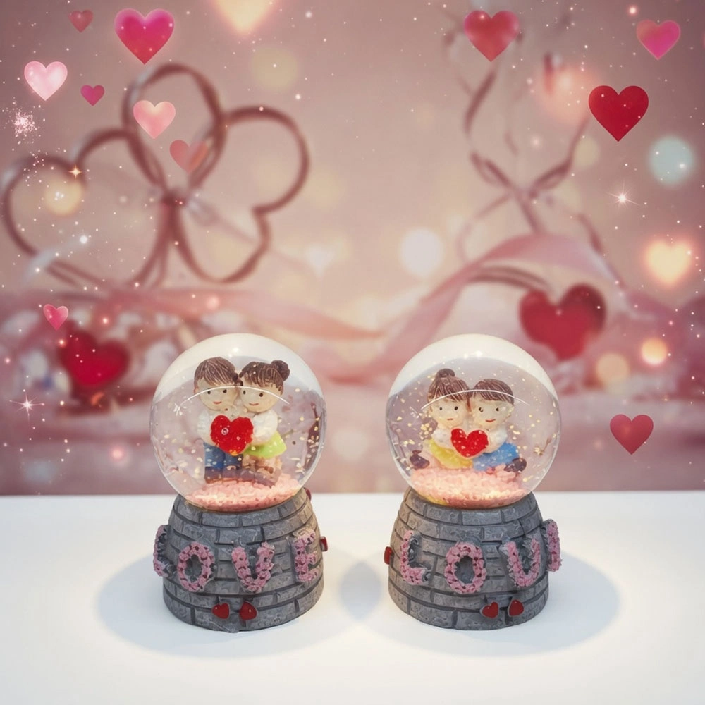 Işıklı Mini Kar Küresi 7x4 cm Love Tasarımı