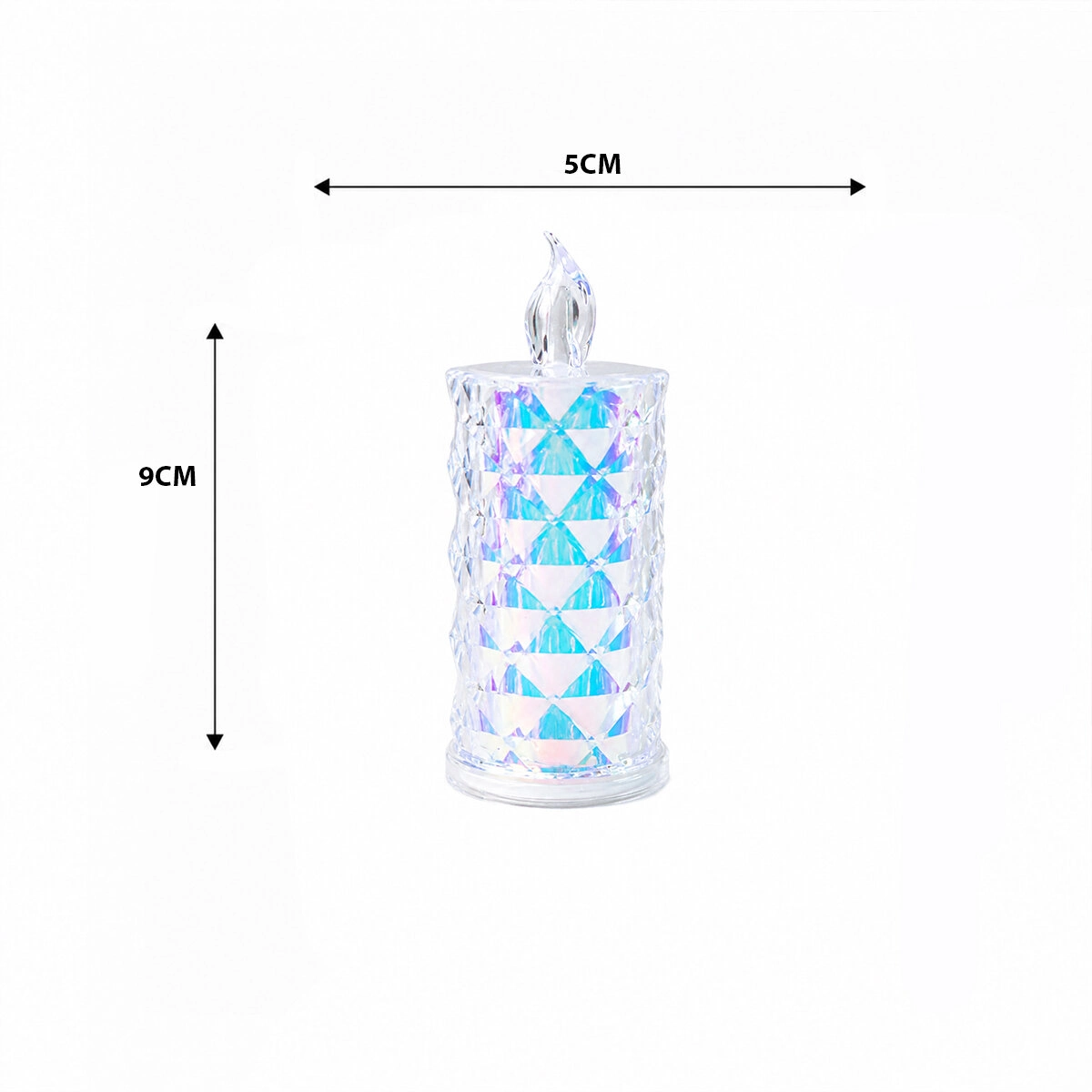 Küçük Boy Pilli LED Mum 12 Adet Çap 5 cm Yükseklik 9 cm