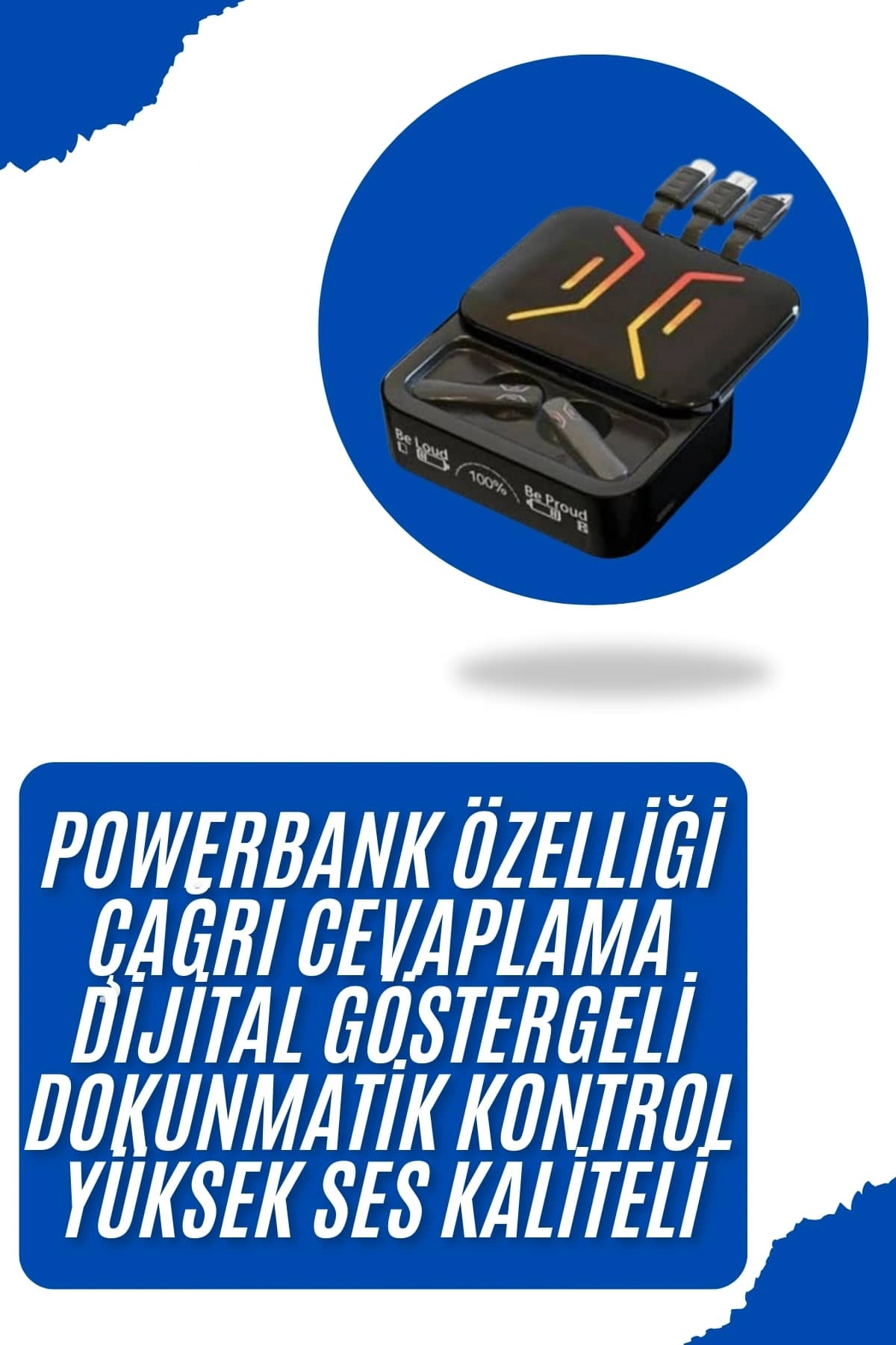 Bluetooth Kulaklık Düşük Gecikmeli 600 mAh Powerbank ile