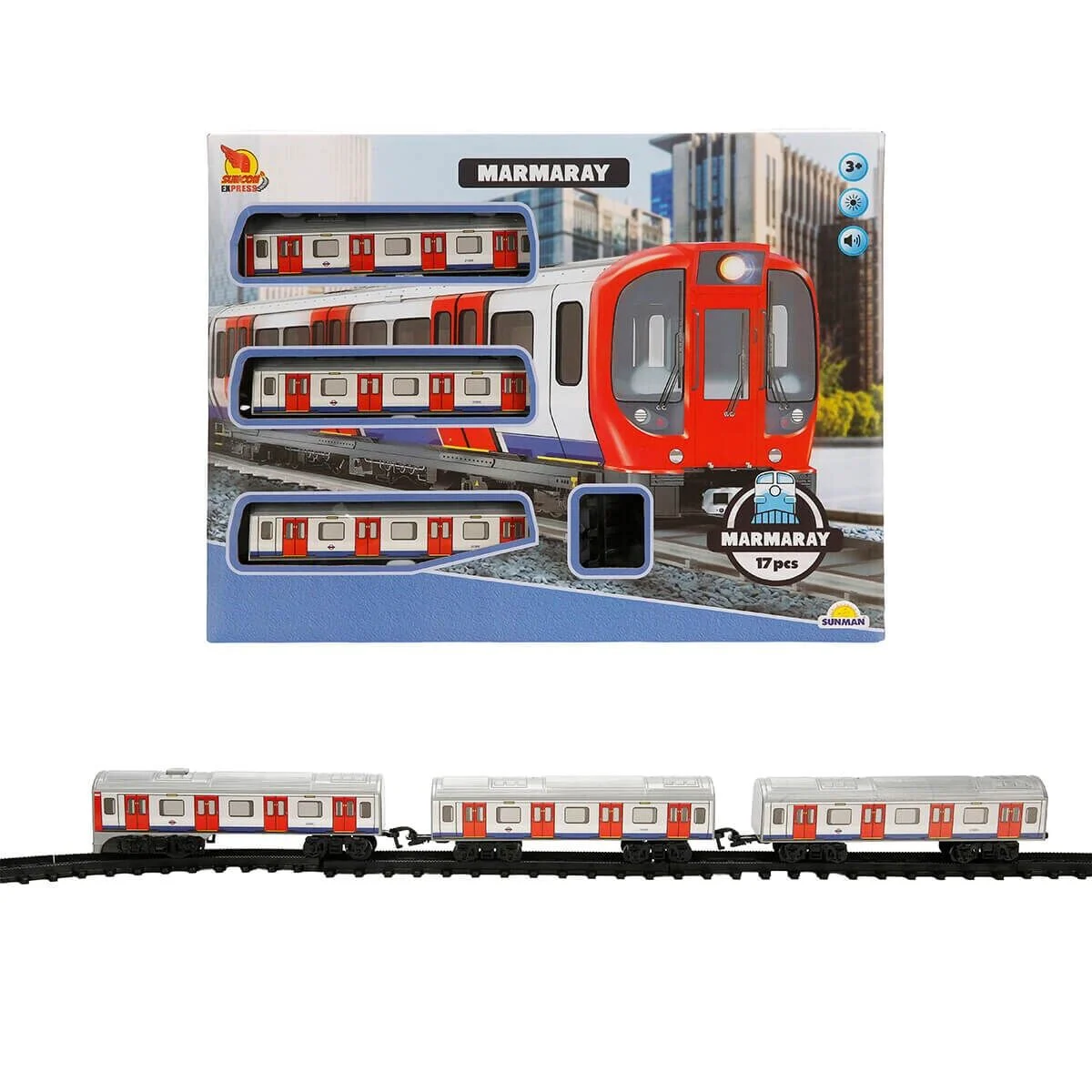 5117 Sun-rst-snc-tren Set Marmaray 17PRÇ.B/O Ses/ışık