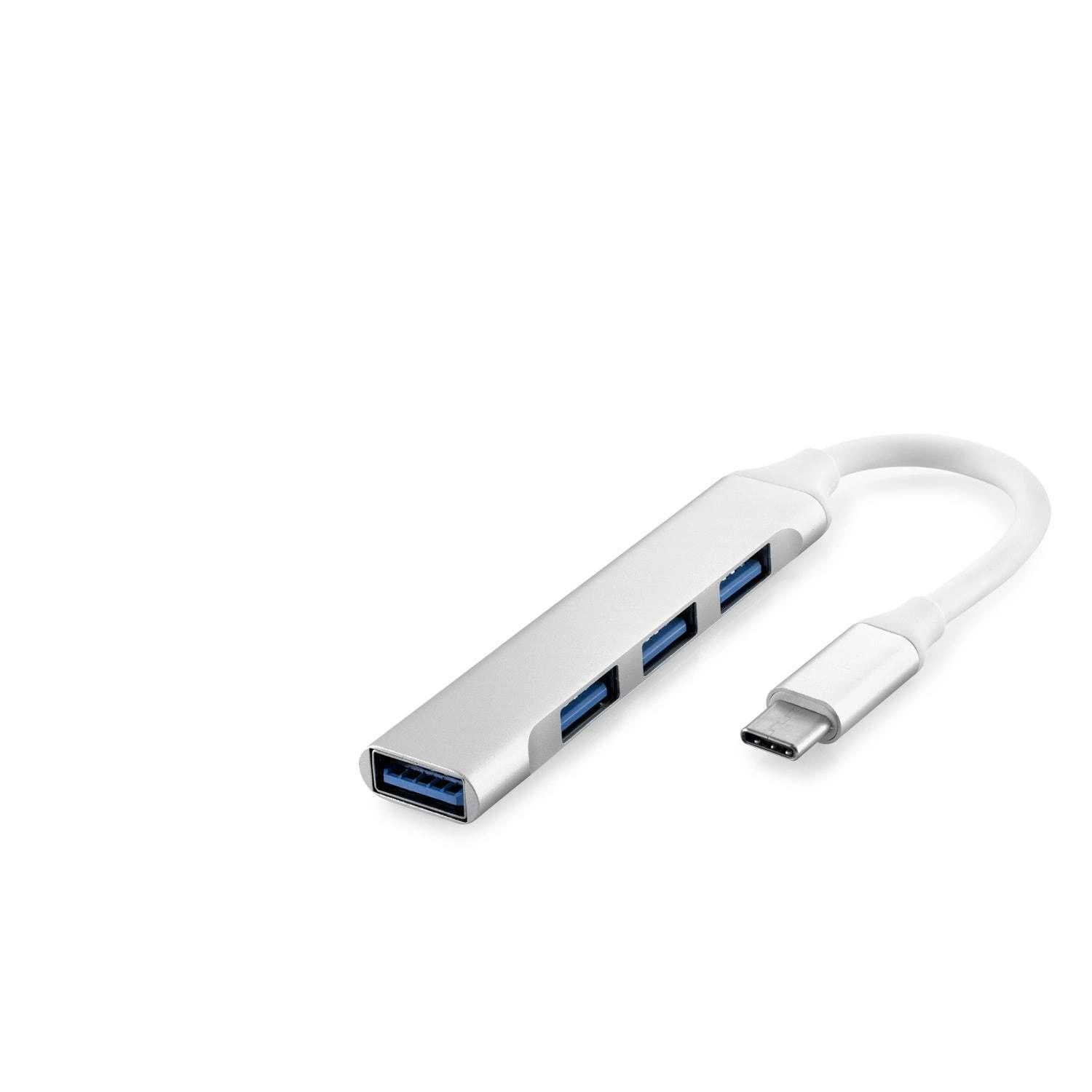 Beyaz 4 Port Type-C Hub USB Genişletici