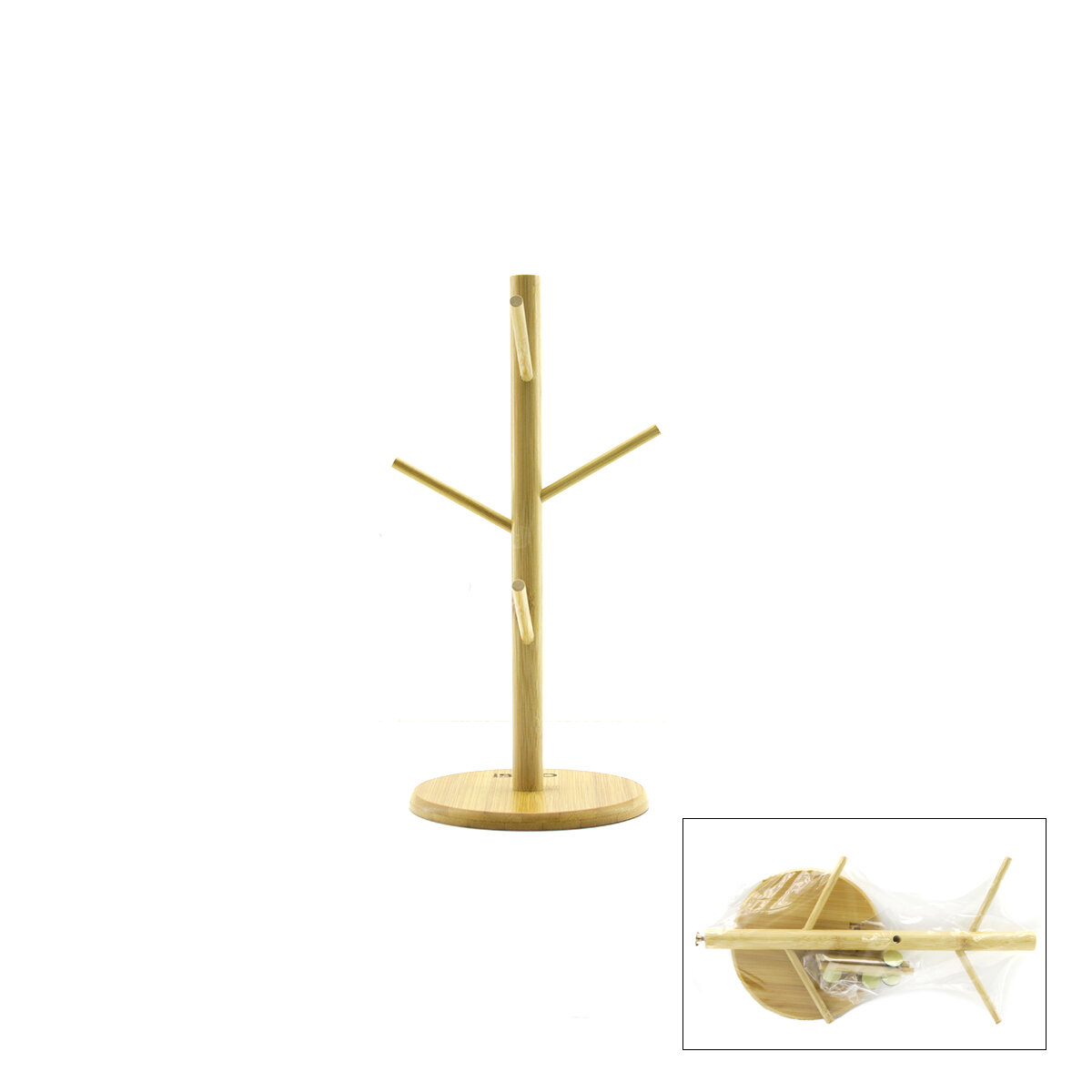 Mix Altlık =yuvarlak - Kare Bardak - Fincan Asacak Bambu - Ahşap 35CM