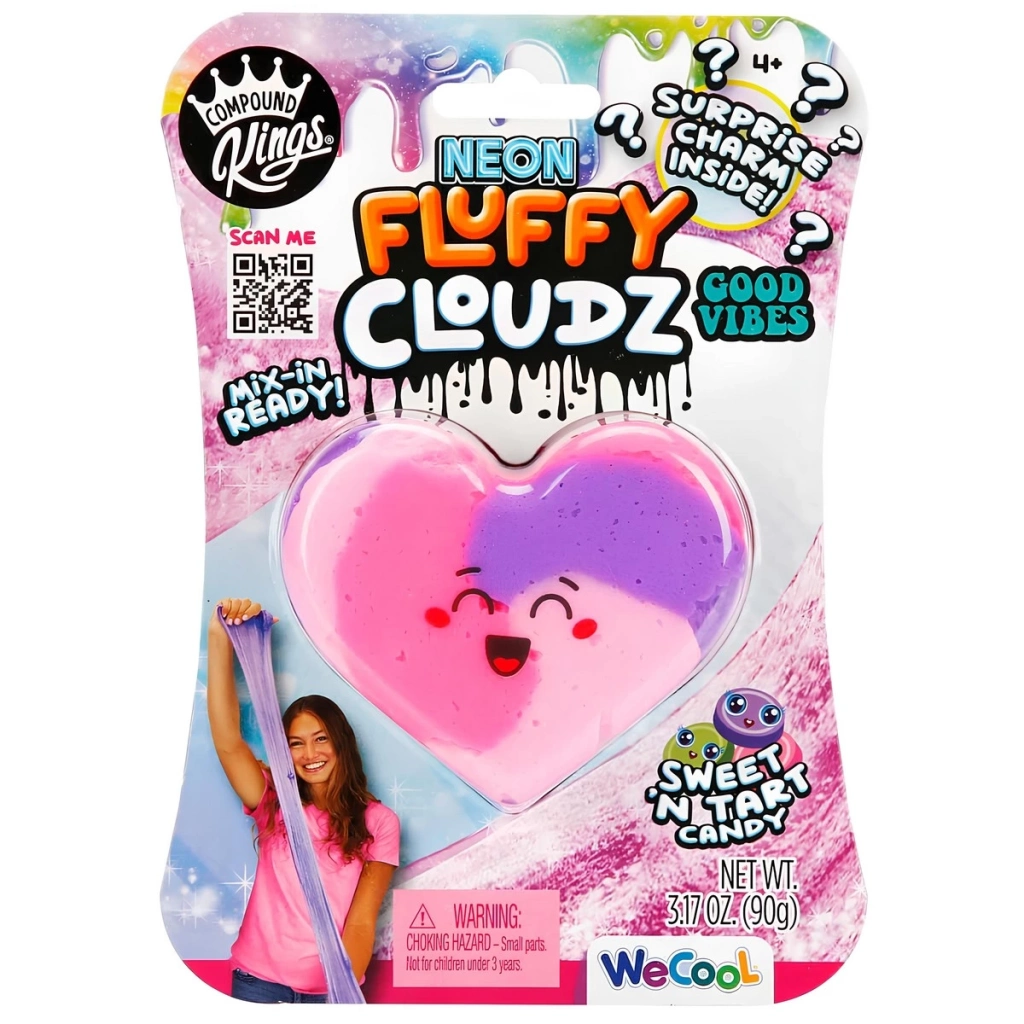 Neon Renkli Fluffy Cloudz Kalp Slime 11312