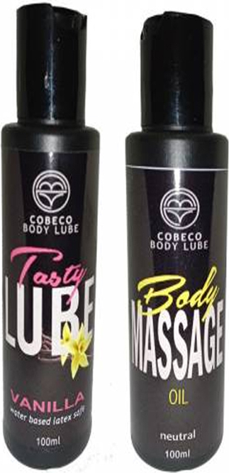 Cobeco Vanilla Tasty Lube & Body Massage Oil Vanilya Aromalı  100ML ve Vücut Masaj Yağı 100ML Set