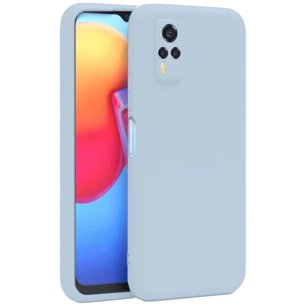 Vivo Y53S Kılıf Nano içi Kadife Silikon - Buz Mavi