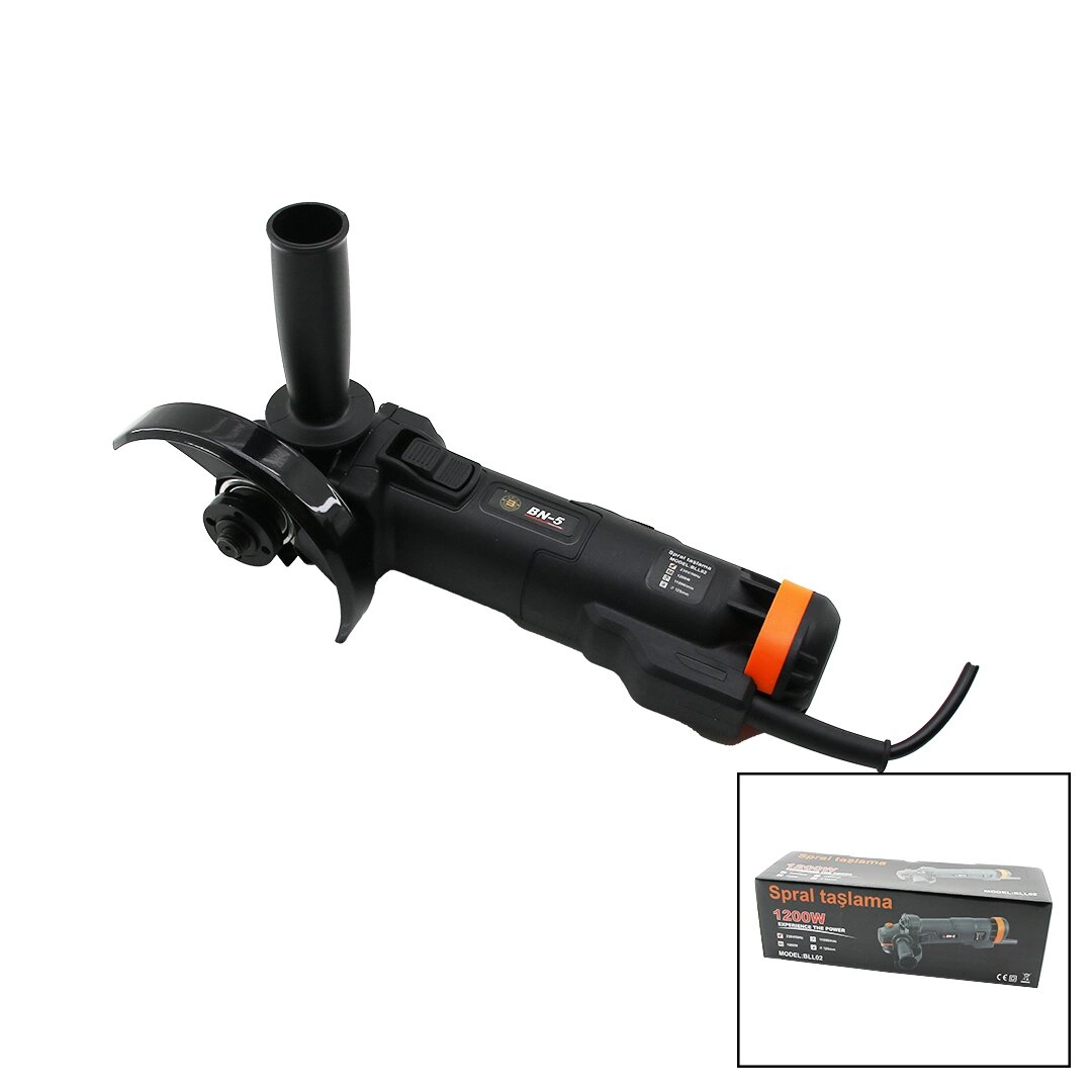 1200W Spiral Taşlama 125mm Siyah Turuncu Elektrikli Alet