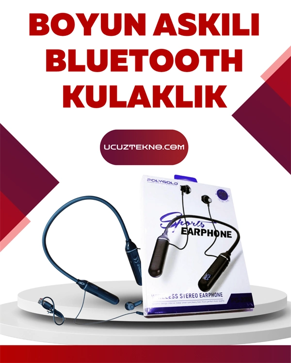 Ergonomik Boyun Bantlı Bluetooth Kulaklık 10 Metre Menzil