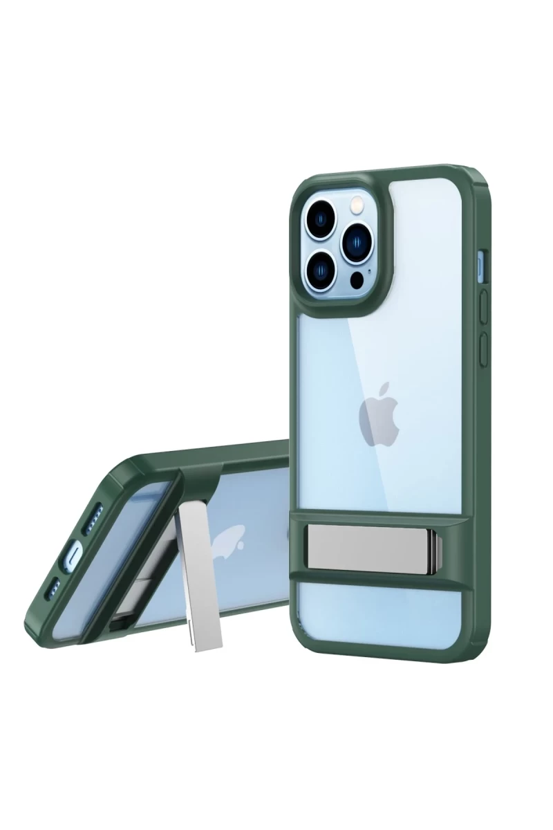 Apple iPhone 13 Pro Max Uyumlu Kılıf Rolet Stand Kapak - Yeşil