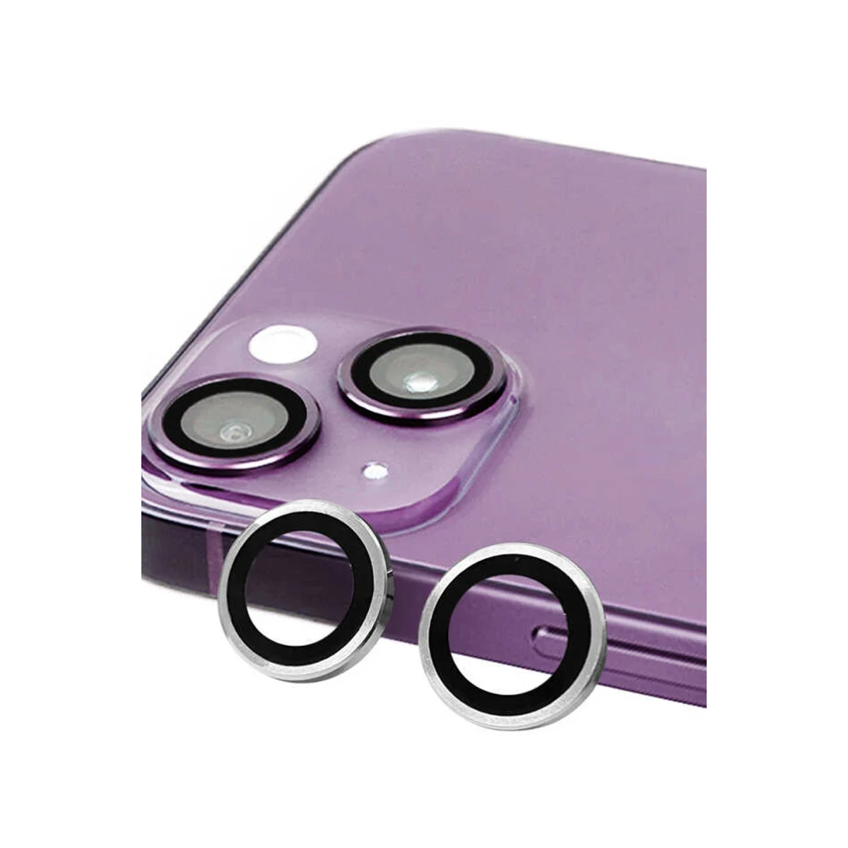 Apple iPhone 14 Raze Metal Kamera Lens - Gümüş