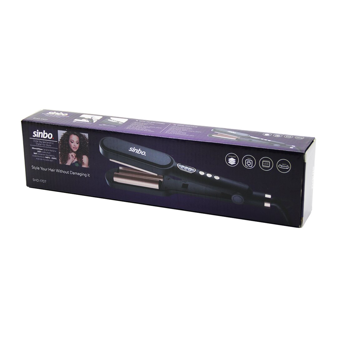 Dijital Saç Şekillendirme Cihazı 38X90MM Seramik Kaplama 360 Derece KABLO=1.8MT Lcd SIC.AYAR=140-220℃ SHD-1707