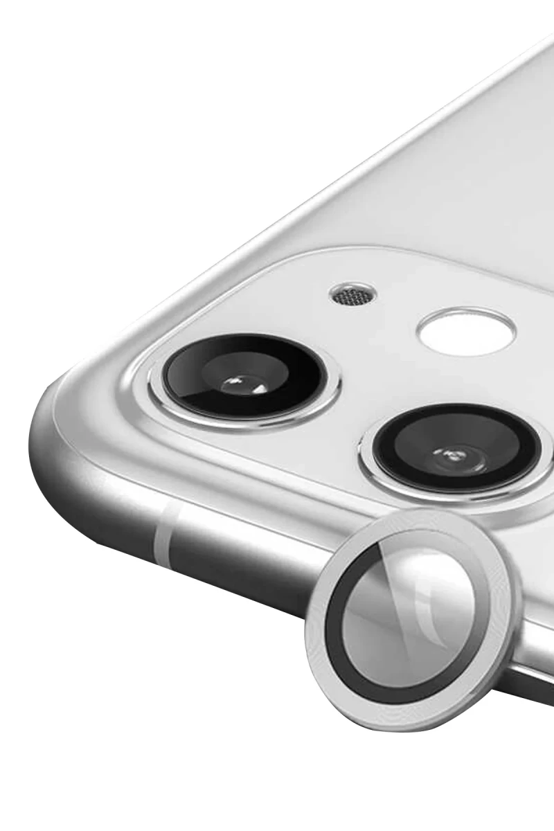 Apple iPhone 11 Uyumlu Raze Metal Kamera Lens - Gümüş