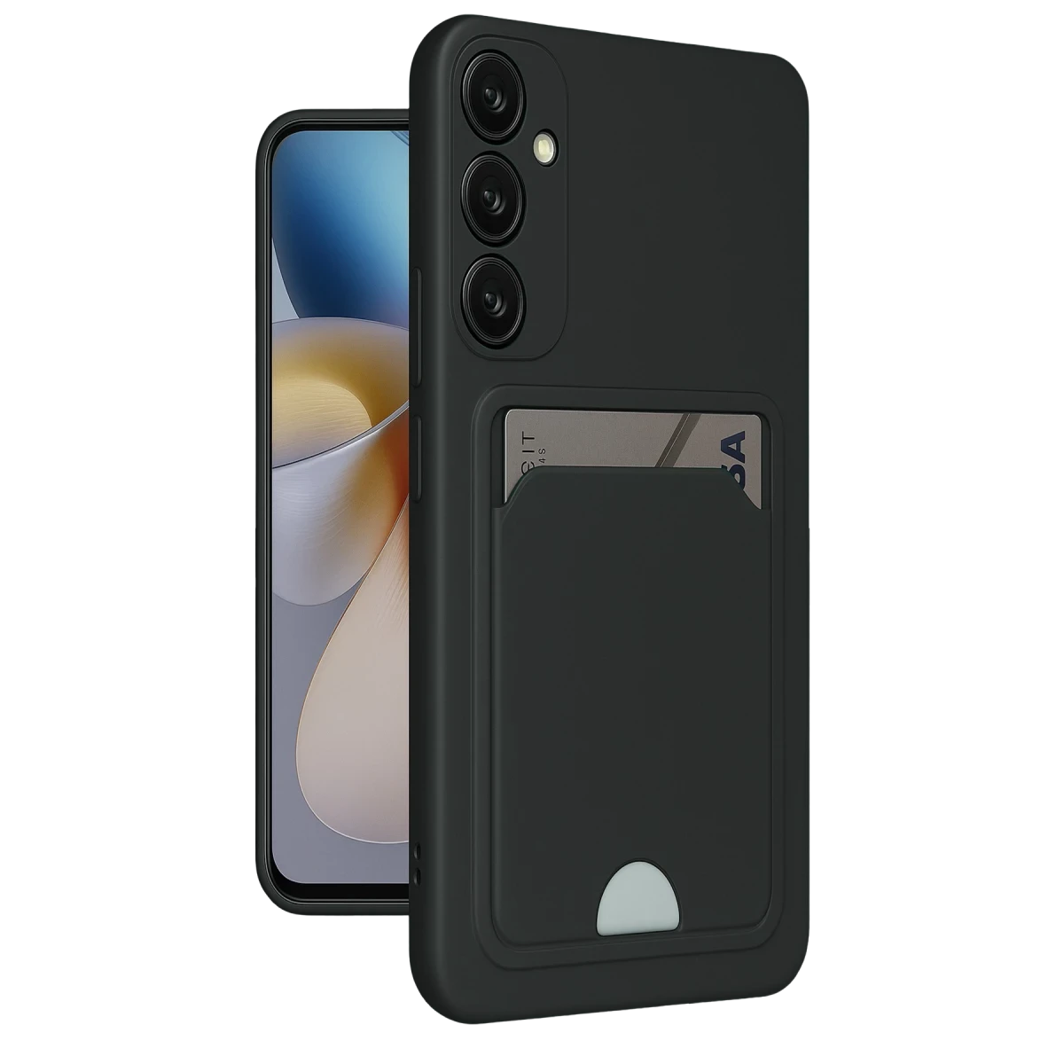 Samsung Galaxy A55 5G Kılıf Kelvin Kartvizitli Silikon - Siyah