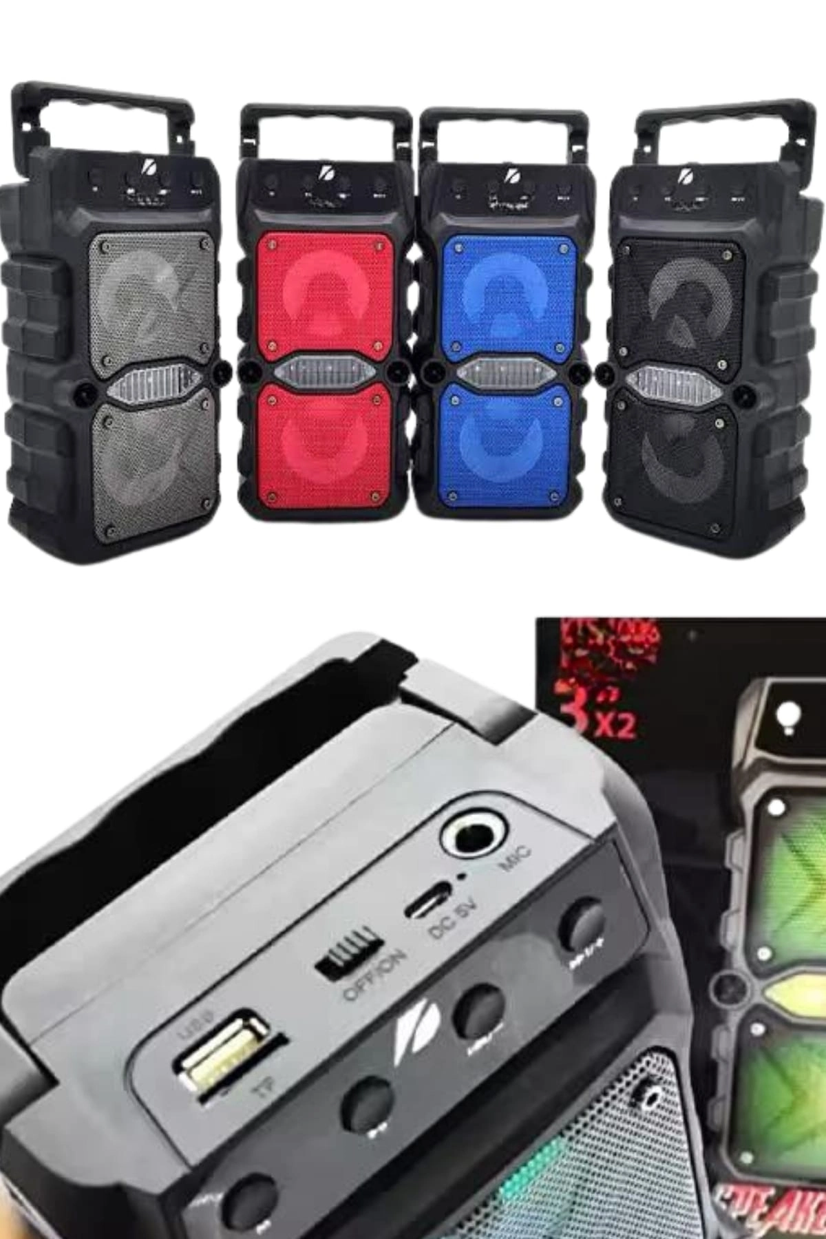 Kablosuz Bluetooth Hoparlör Çift Mikrofonlu 5 Saat Süreli