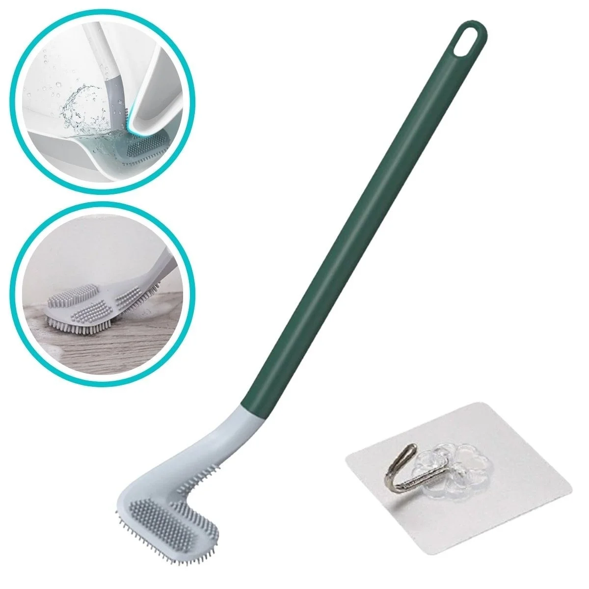 Golf Tasarımlı Silikon WC Klozet Mutfak Temizlik Fırçası Kanca Hediyeli