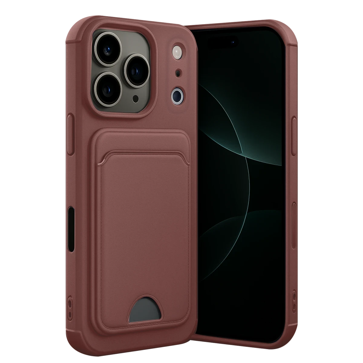 Apple iPhone 17 Pro Kelvin Kartvizitli Silikon - Bordo
