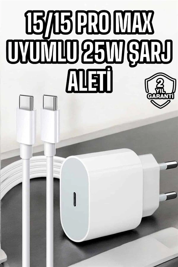Hızlı Şarj Adaptörü ve Kablosu 25W iOS Uyumlu Type-C