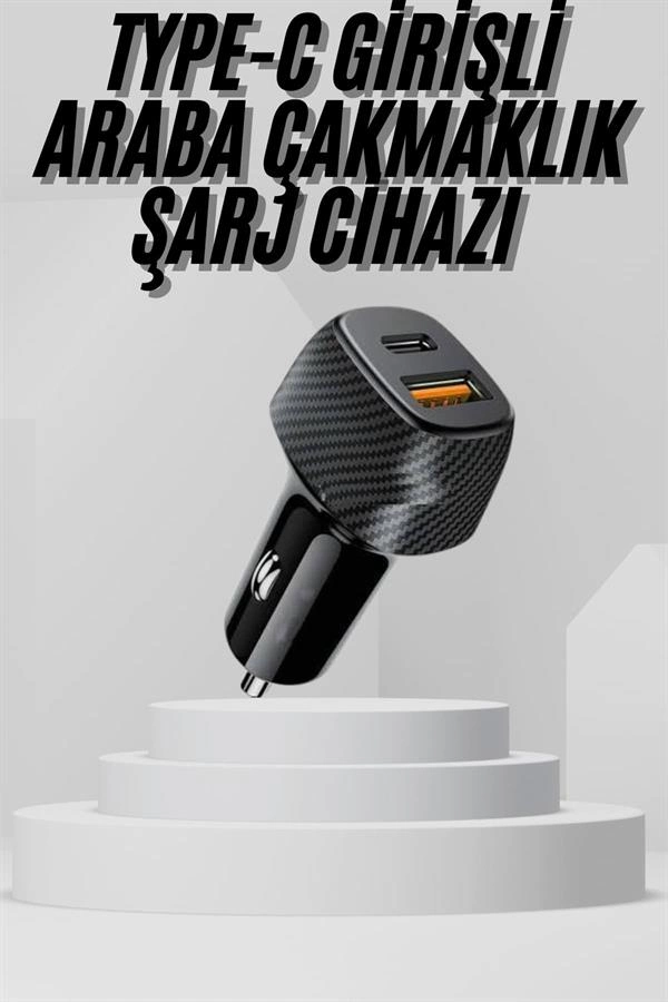 Hızlı Şarj Cihazı 38W Type-C Girişli Araba Çakmaklığı