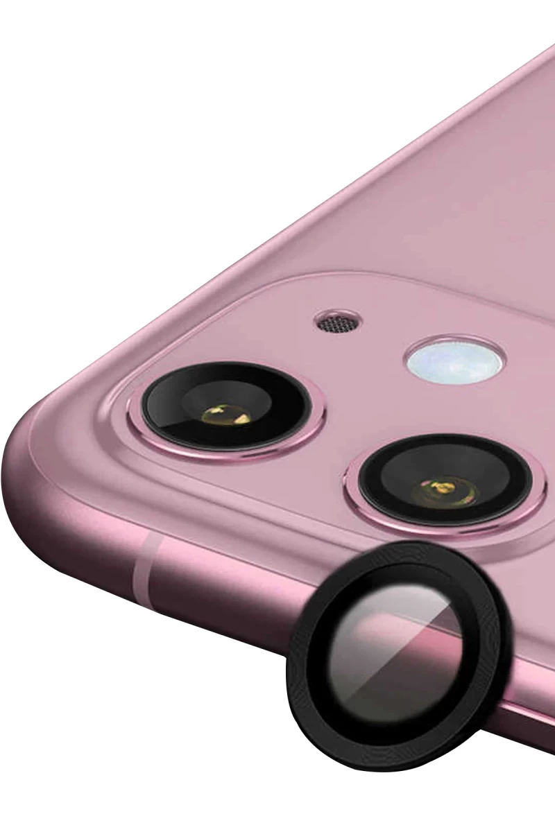 Apple iPhone 11 Uyumlu Raze Metal Kamera Lens - Siyah
