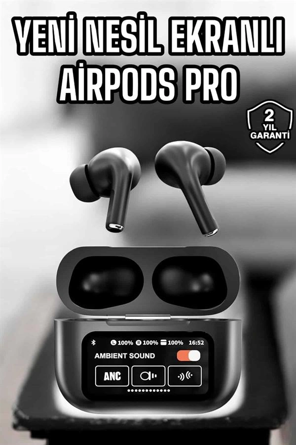 Uzun Şarj Süreli Kablosuz Bluetooth Kulaklık Ekranlı ANC Destekli