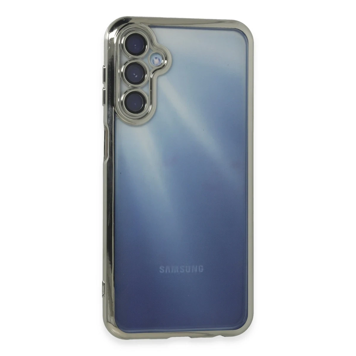 Samsung Galaxy A35 5G Kılıf Razer Lensli Silikon - Gümüş