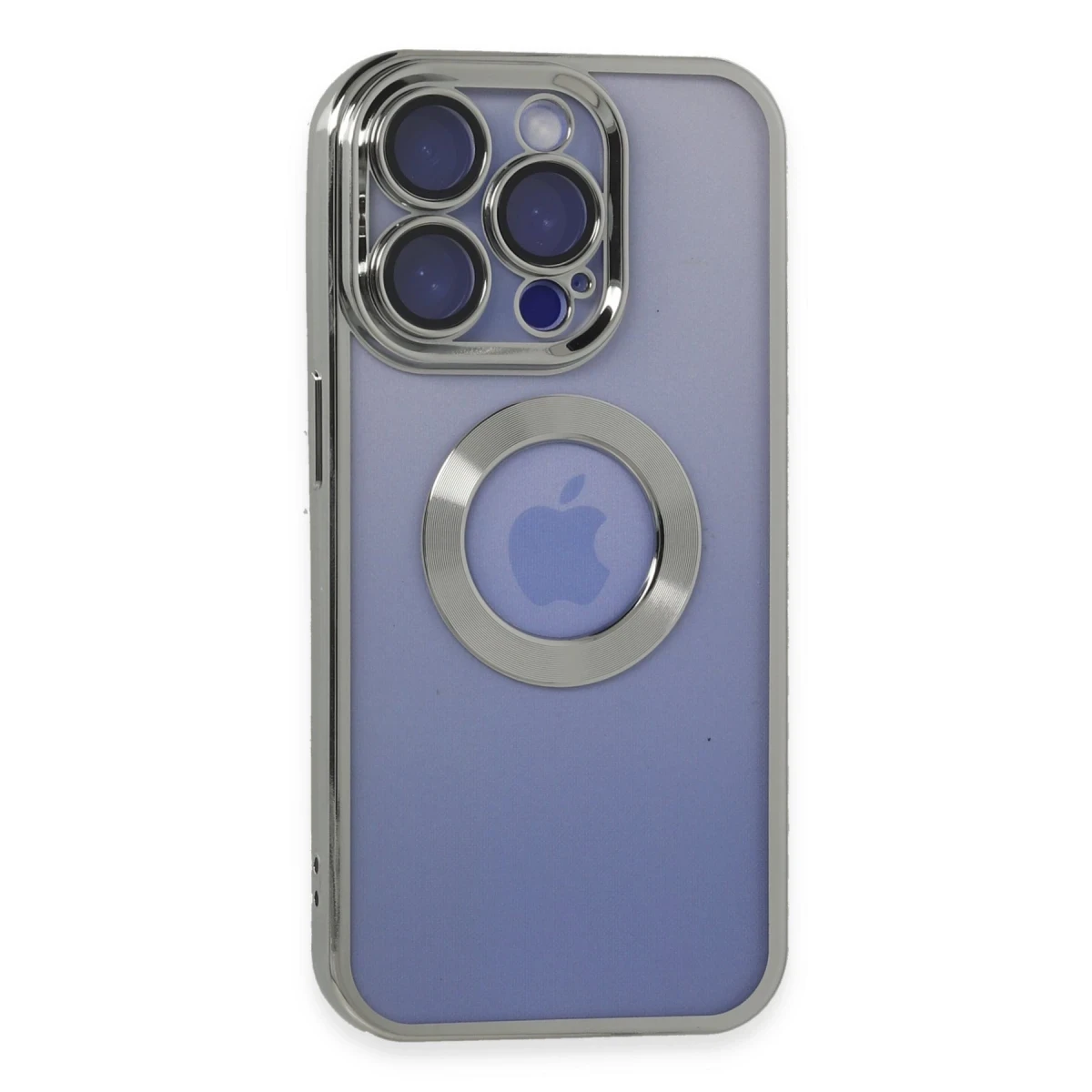 Apple iPhone 15 Pro Kılıf Slot Silikon - Gümüş