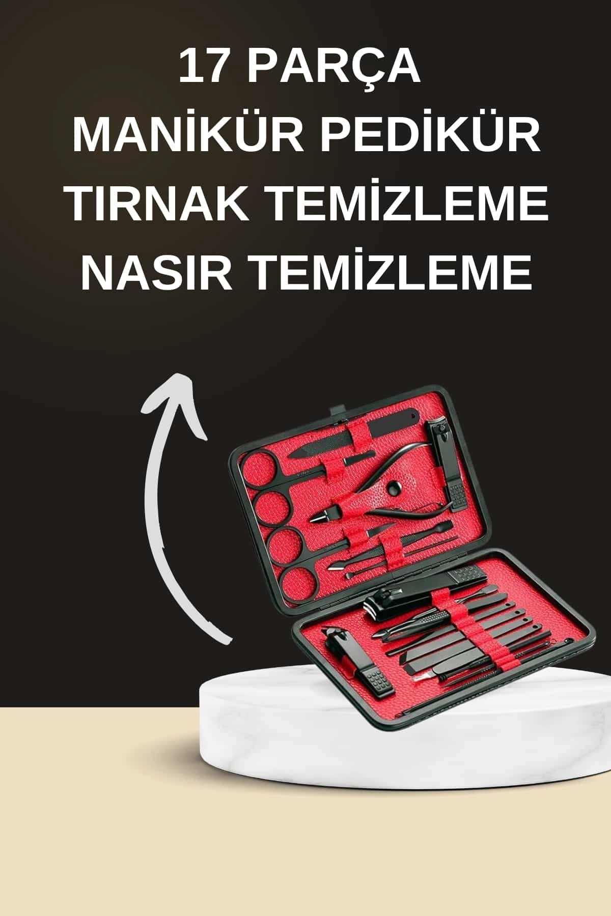 Beyaz Elektrikli Manikür Pedikür Seti 17 Parça Tırnak Bakımı