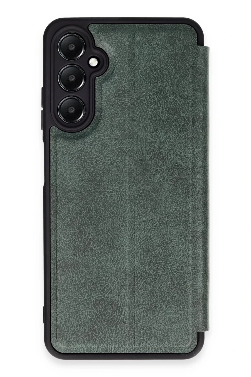 Samsung Galaxy A25 5G Uyumlu Kılıf Flip Cover - Koyu Yeşil