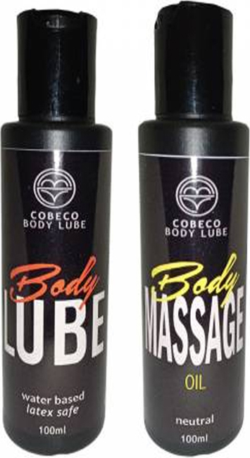 Cobeco Body Lube & Body Massage Oil Su Bazlı  100ML ve Vücut Masaj Yağı Set 100ML