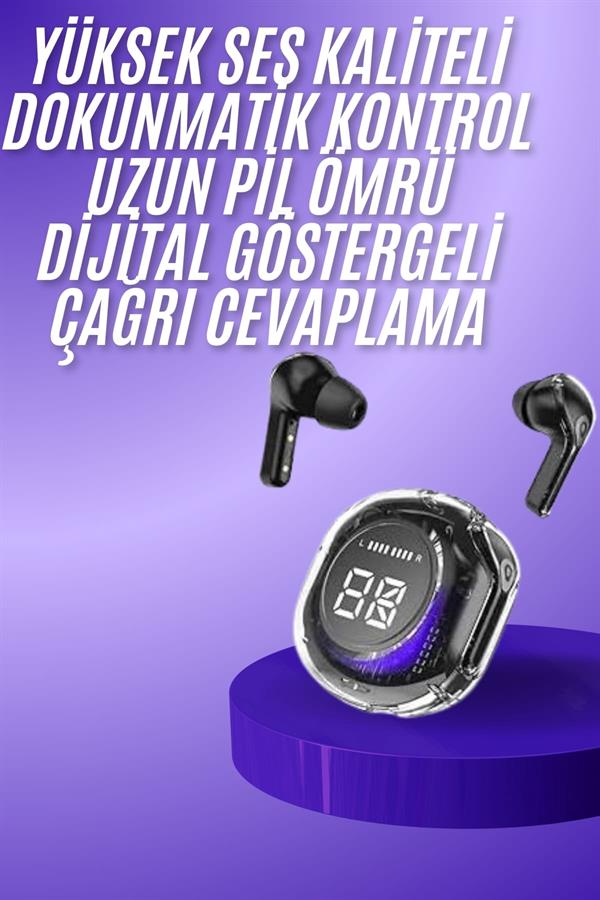 Yeni Nesil Bluetooth Kulaklık Dijital Göstergeli Dokunmatik 5.3 Kablosuz
