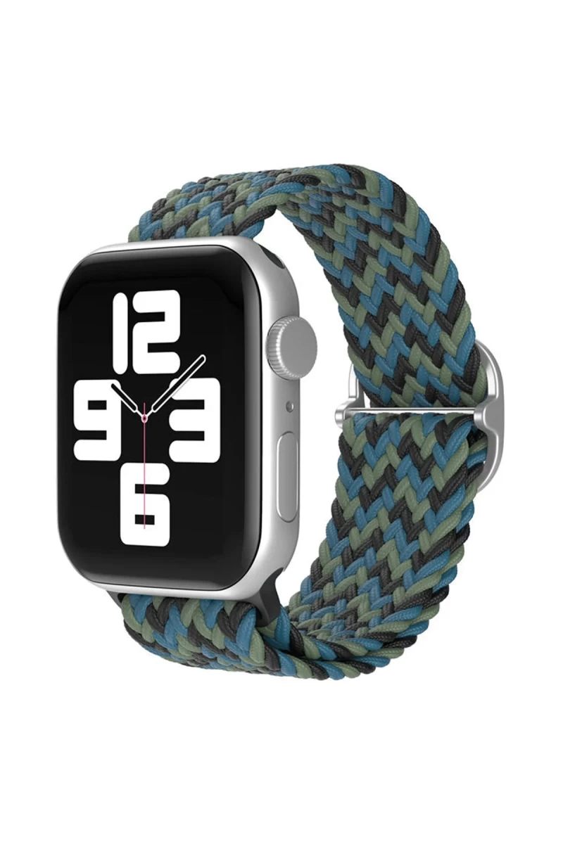 Apple Watch 38mm Uyumlu Star Kordon - Zigzag Mavi-Yeşil