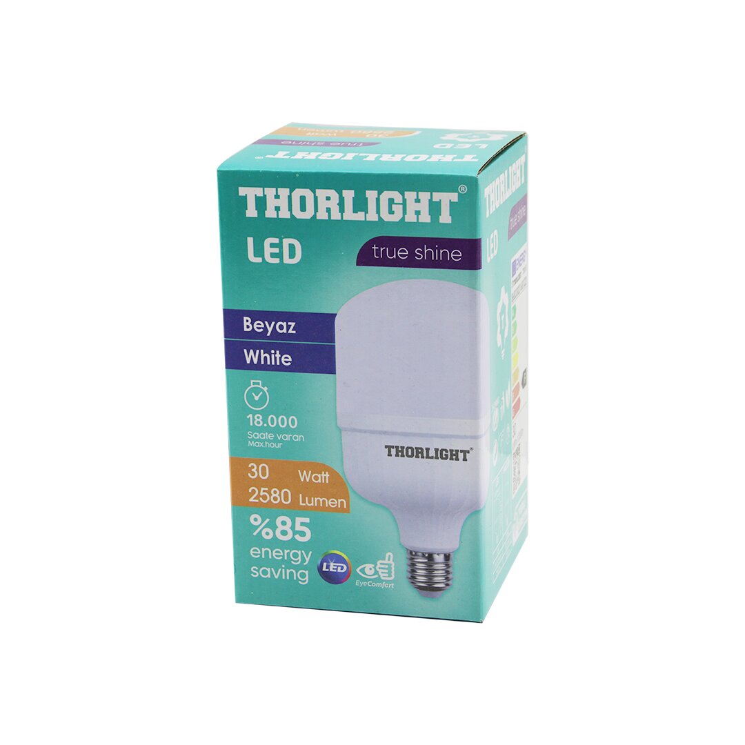 Thorlıght T-30B 30W E27 Torch T-shape Beyaz Led Ampul 2580 Lumen - 6400K - 18000 Saat - 2835 Smd Led
