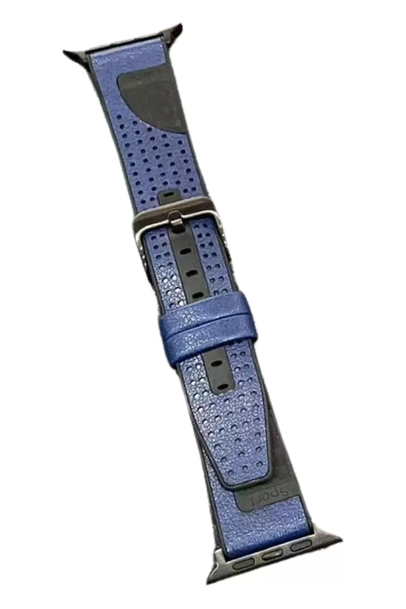 Movenchy Apple Watch 45mm Uyumlu Buff Deri Kordon - Lacivert