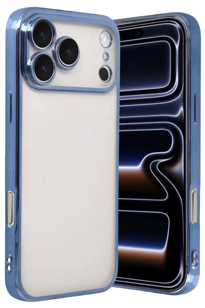 Apple iPhone 17 Pro Max Uyumlu Lensli Silikon - Açık Mavi