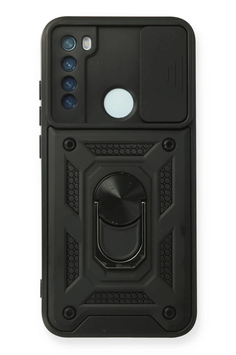 Xiaomi Redmi Note 8 Uyumlu Kılıf Pars Lens Yüzüklü Silikon - Siyah