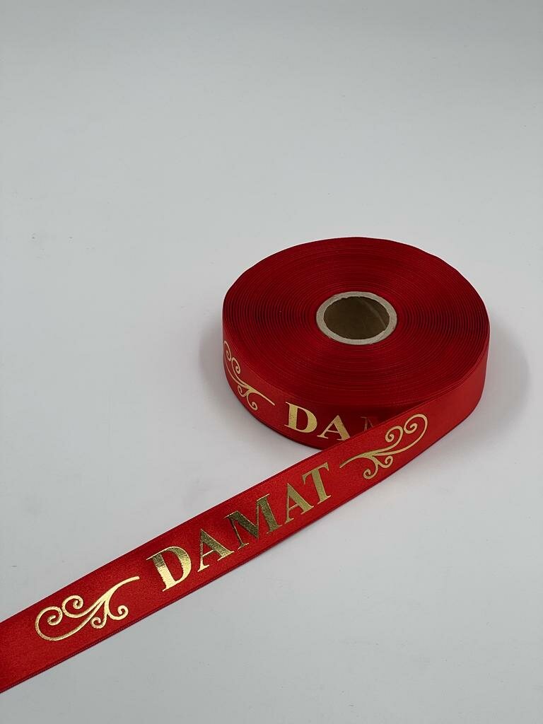 Damat Baskılı Kol Kurdelesi - Kırmızı - 1 Adet 50cm