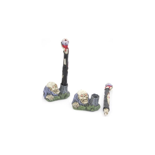Karizmatik Polyester Kurukafa Tükenmez Kalem 16 cm